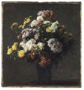 Henri Fantin-Latour Crisantemos en un florero France oil painting artist